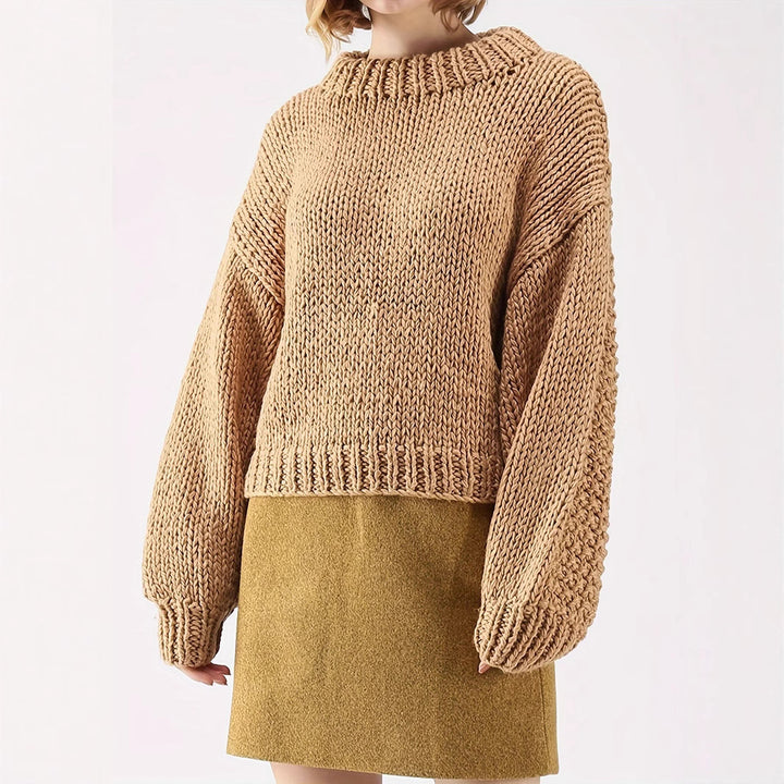 Damen Grobstrickpullover mit weitem Schnitt und Oversized-Ärmeln Drune