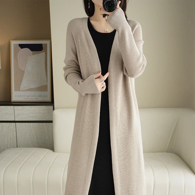 Damen lässiger Strickcardigan mit offenen Maschen und lässigem Schnitt Drune