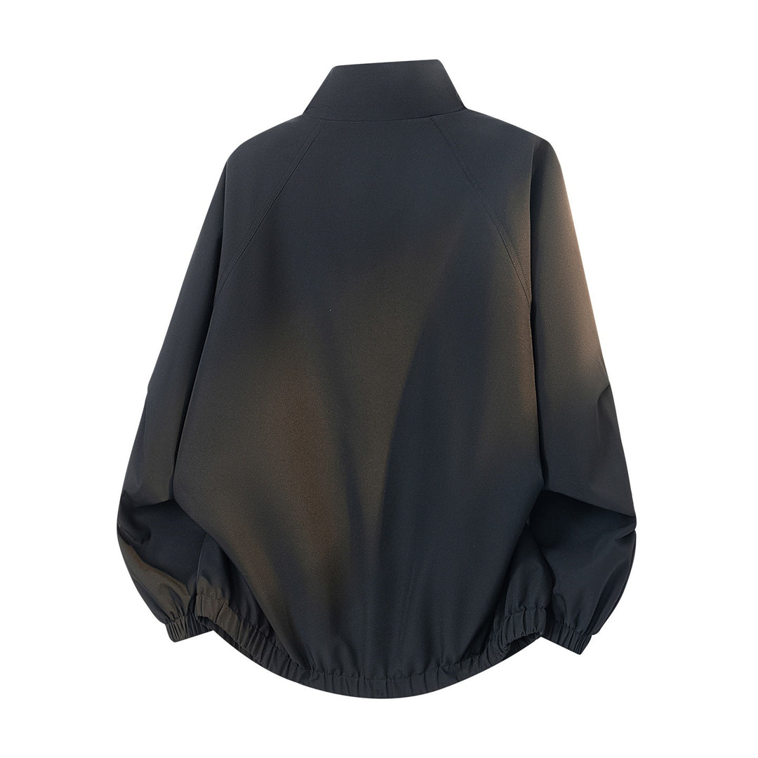 Herren Oversize-Funktionsjacke im Bomberstil mit Stehkragen, Kordelzugsaum und diagonalem Nahtdesign Drune