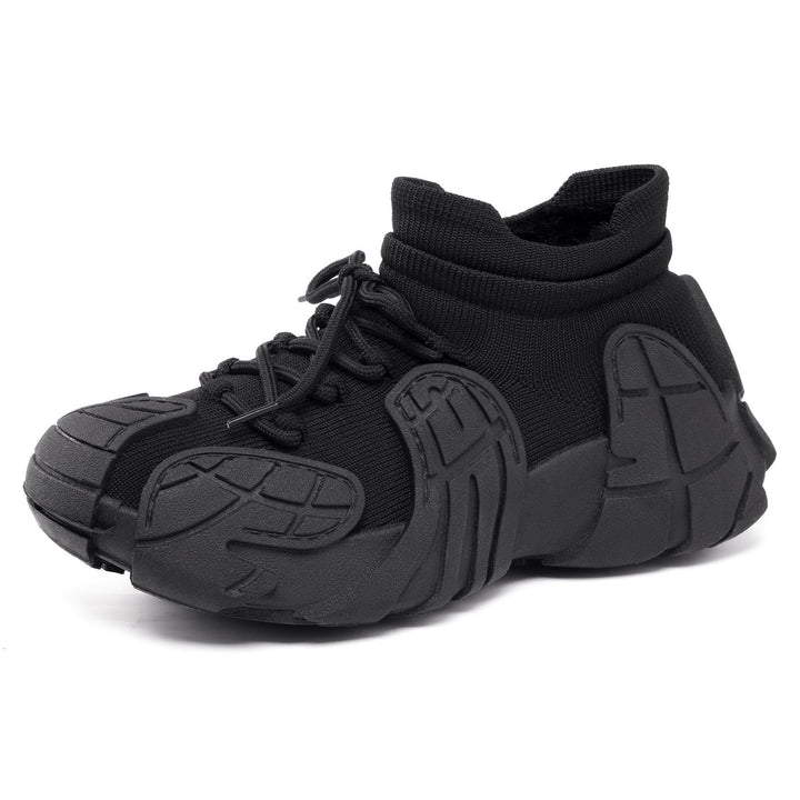 Damen nan gestrickter gefütterter Plateau-Sneaker mit sockenähnlichem Schaft, robuster Gummioptik-Sohle und gepolstertem Komfortfußbett Drune
