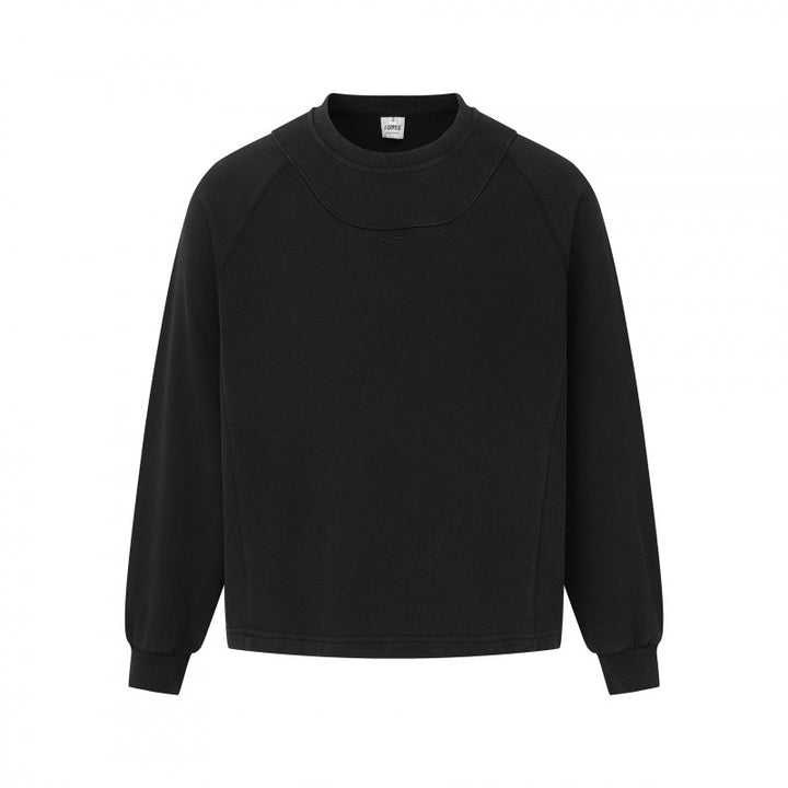 Unisex Boxy‑Sweatshirt mit Raglanärmeln, Rundhalsausschnitt und dekorativer Passe Drune