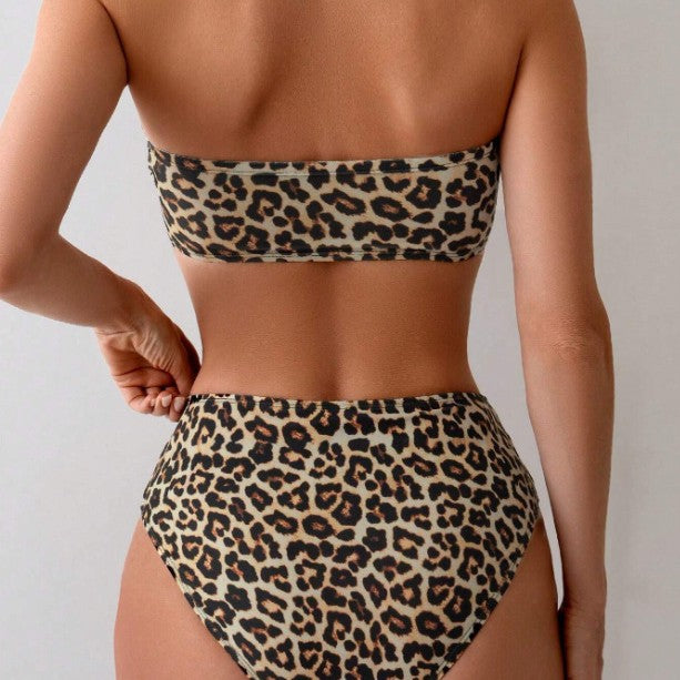 Damen Bandeau Bikini-Set mit hochgeschnittenem Slip Drune