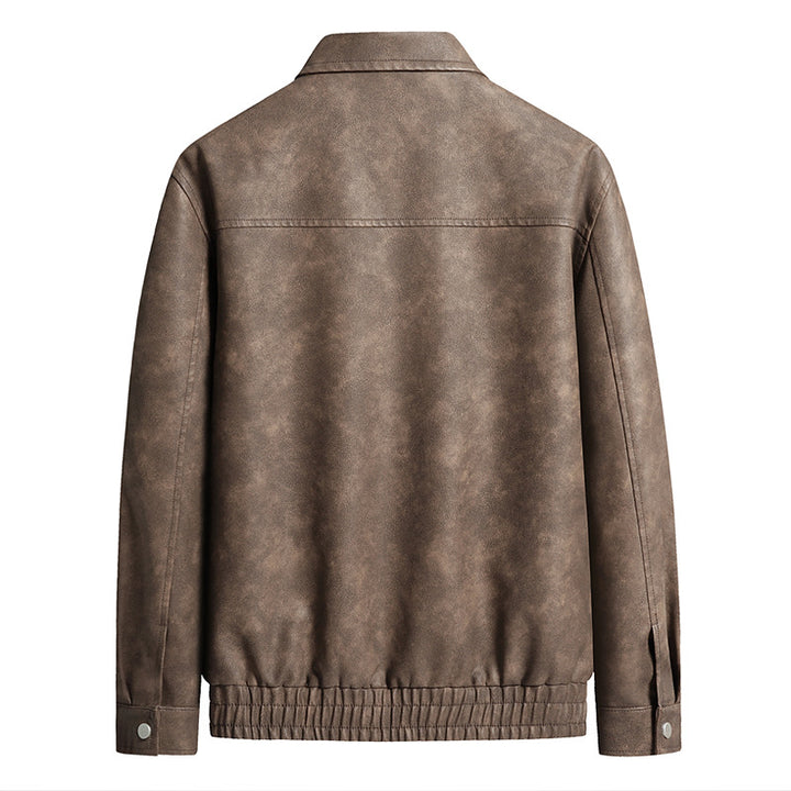 Herren Modische Lederjacke im Vintage-Stil Drune