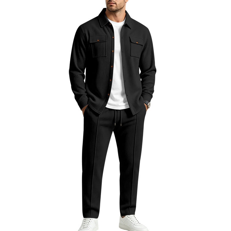 Herren Overshirt- und Jogger-Set aus strukturierter Strickqualität Drune
