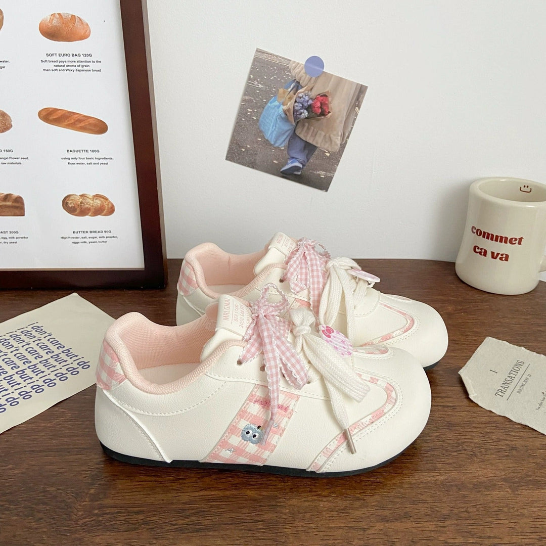 Damen Verspielte Sneakers mit dekorativen Schleifen und tierischen Applikationen Drune