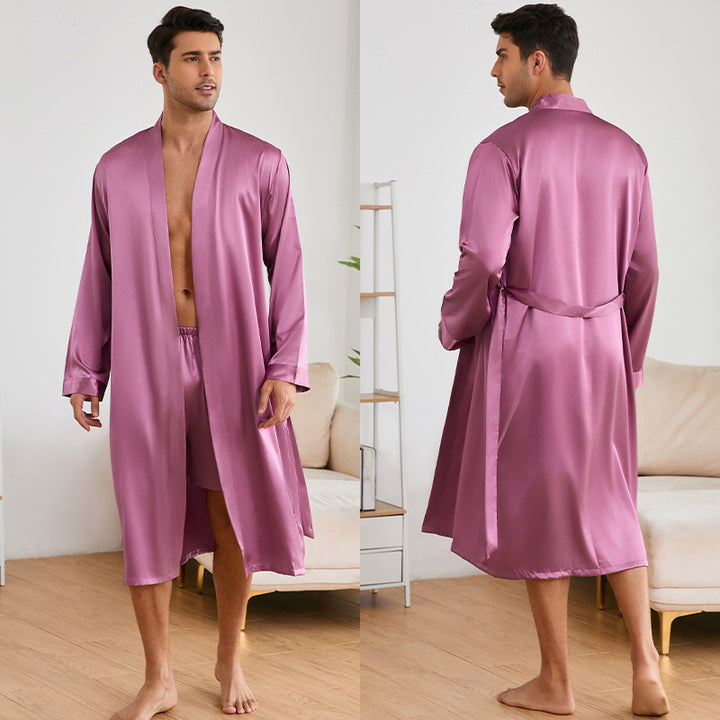 Herren Satin Morgenmantel mit luxuriösem Finish und praktischen Taschen Drune