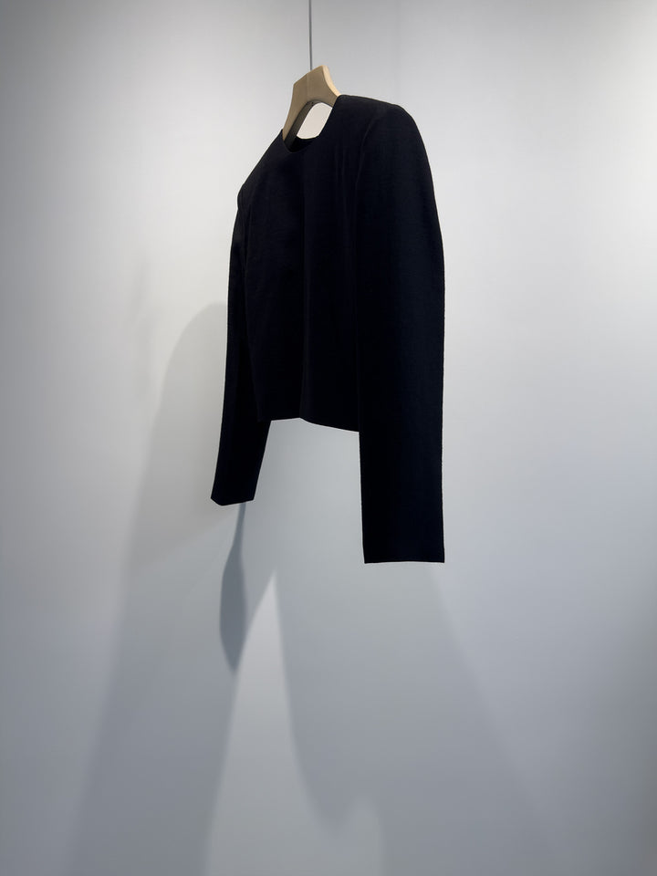 Damen Cropped Texturiertes Sweatshirt Drune