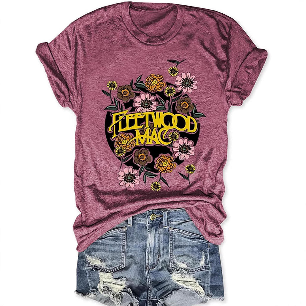 Frauen Vintage Band Grafik T-Shirt Drune