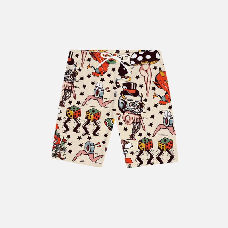 Herren Grafik Psychedelischer Druck Badehose Drune