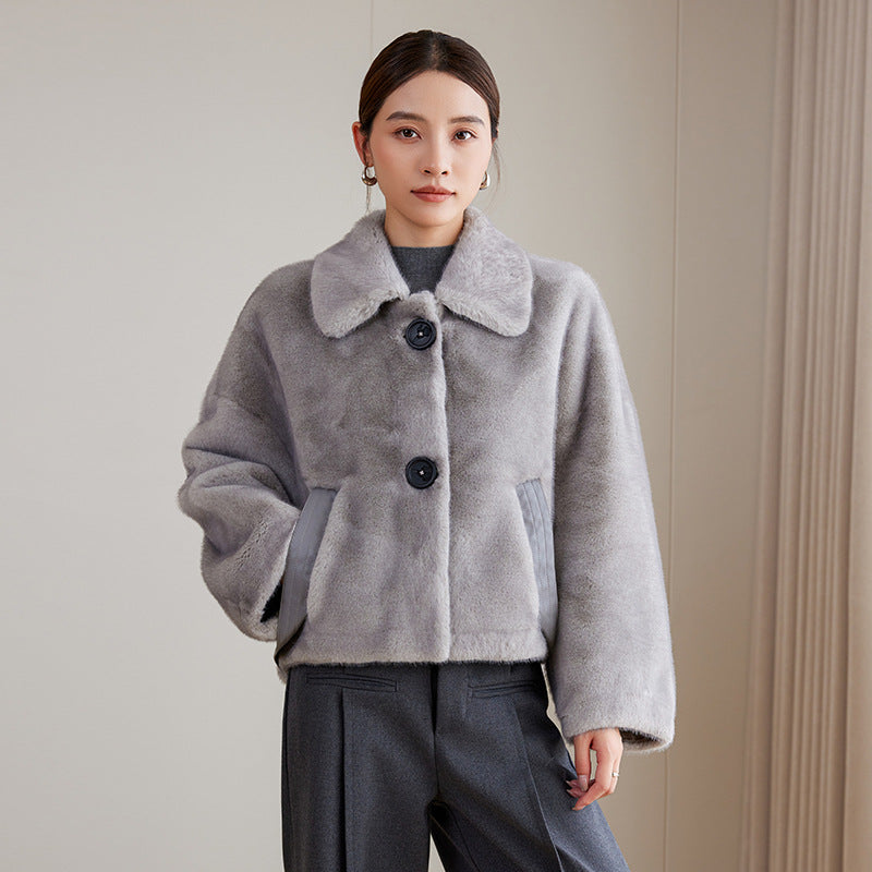 Damen Fleecejacke mit Kragen Drune
