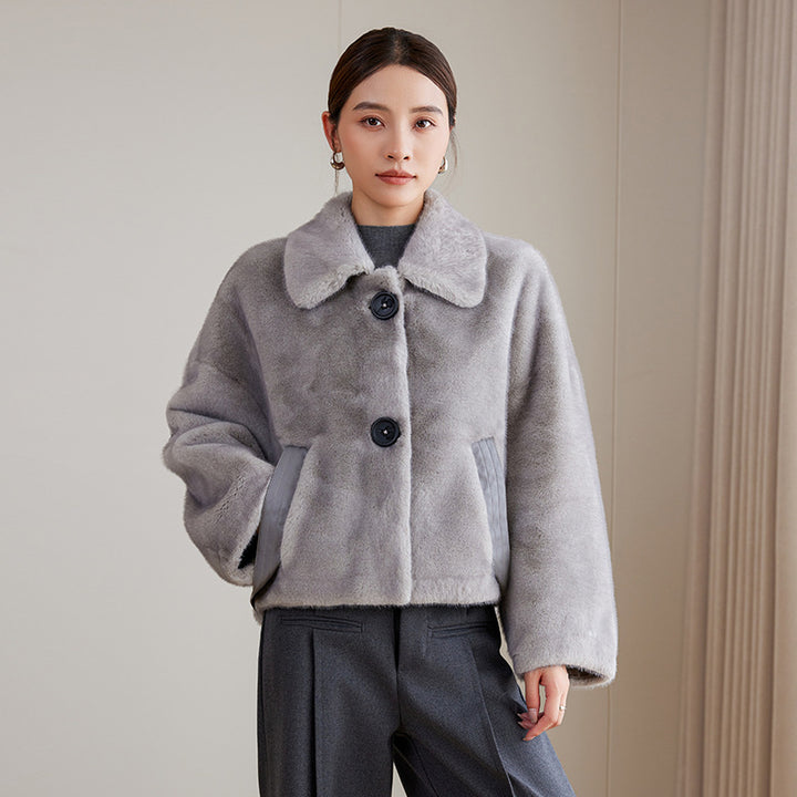 Damen Fleecejacke mit Kragen Drune