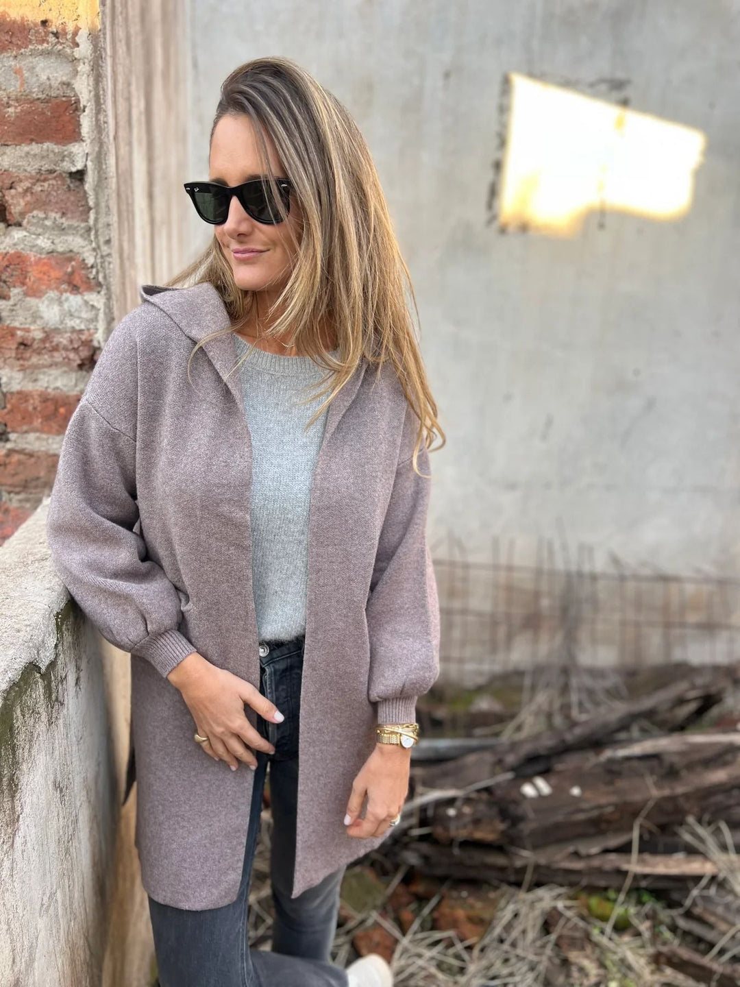 Drune | Wollene Taschenkapuzenmitteljacke