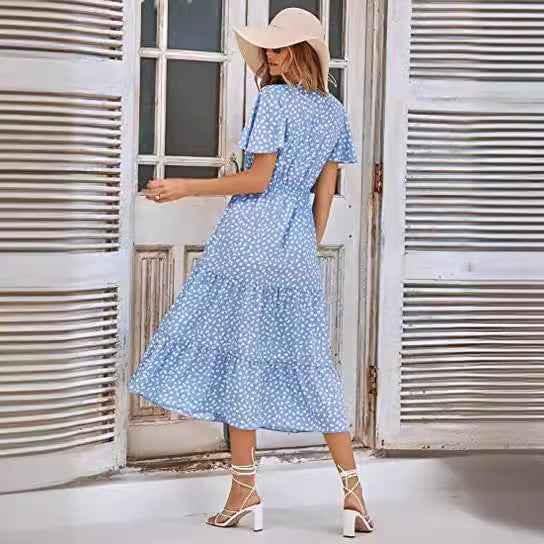 Damen Maxikleid mit lässiger A-Linien-Silhouette und Rüschendetails Drune