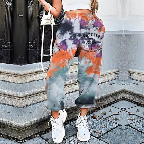 Damen Sportliche Freizeithose mit modischem Batikdesign Drune