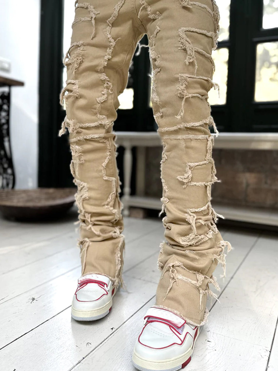 Herren Zerrissene Denim-Hose im lässigen Stil mit einzigartigem Design Drune