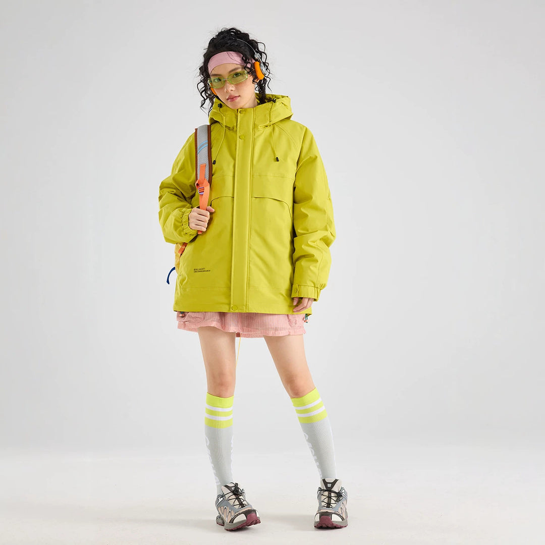 Damen Wasserfeste atmungsaktive Kapuzenjacke im technischen Oversize-Schnitt Drune