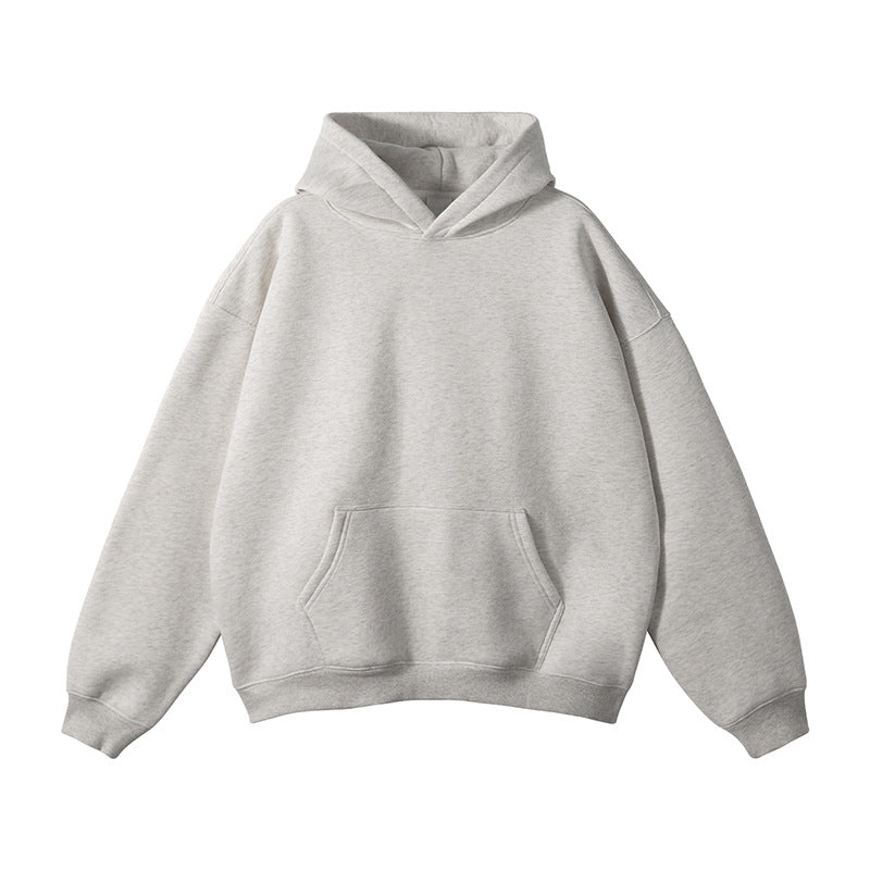 Unisex Schlichter Oversize-Kapuzenpullover mit Soft-Fleece-Innenseite und tiefer Raglannaht Drune