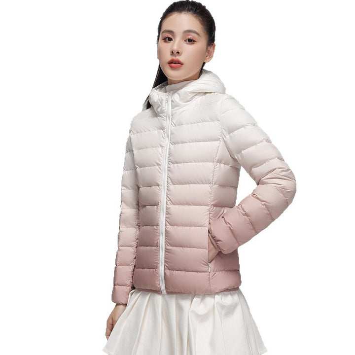 Damen ultraleichte Kapuzen-Steppjacke mit kompaktem Packmaß und windabweisender Hülle Drune