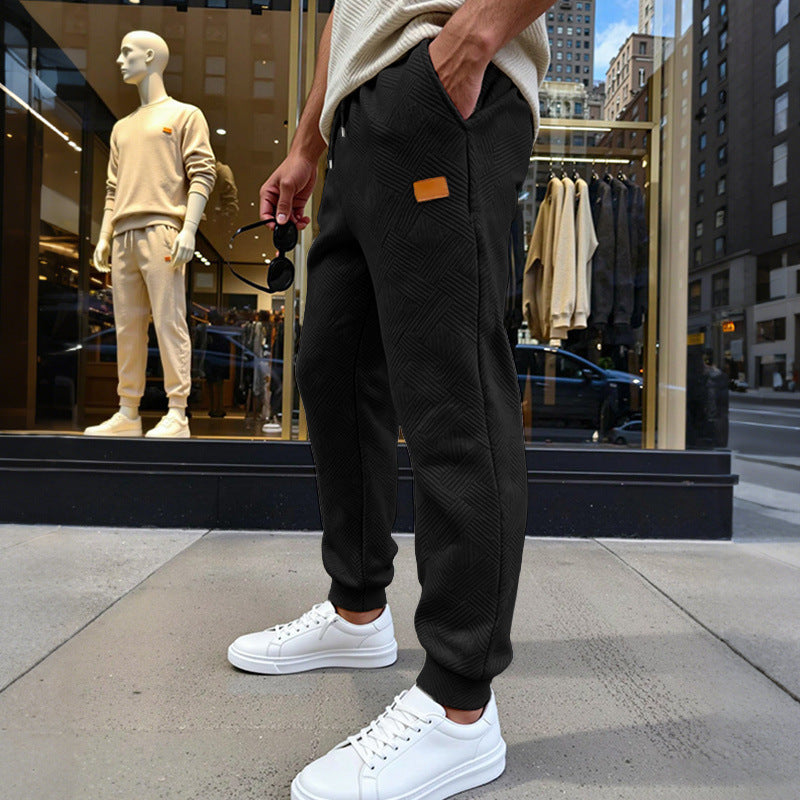 Herren Stepp-Jogginghose mit geometrischem Strukturmuster Drune