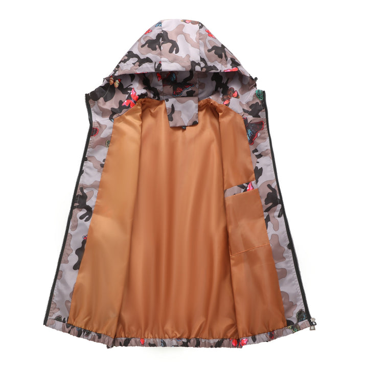 Damen Leichte Kapuzenjacke mit floralem Muster Drune