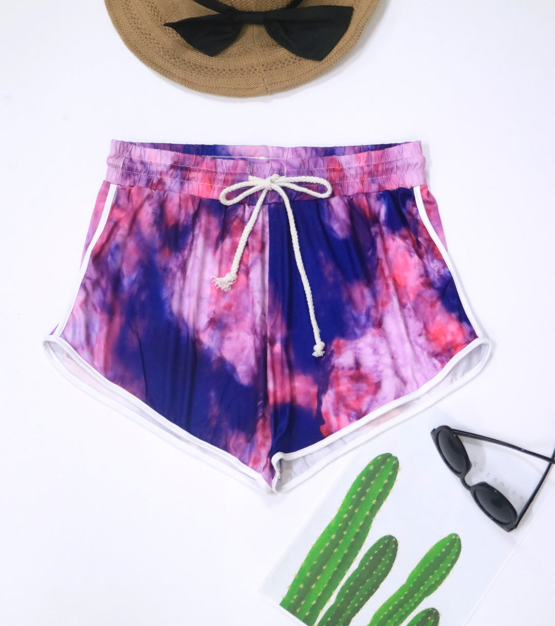 Damen lässige Badeshorts mit kreativem Farbverlauf Drune