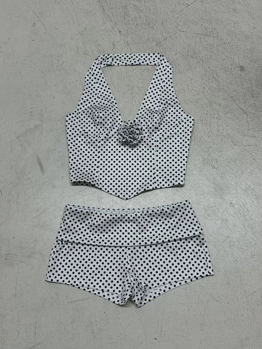Damen Badeanzug-Set mit floralem Design und funktionalen Trägern Drune