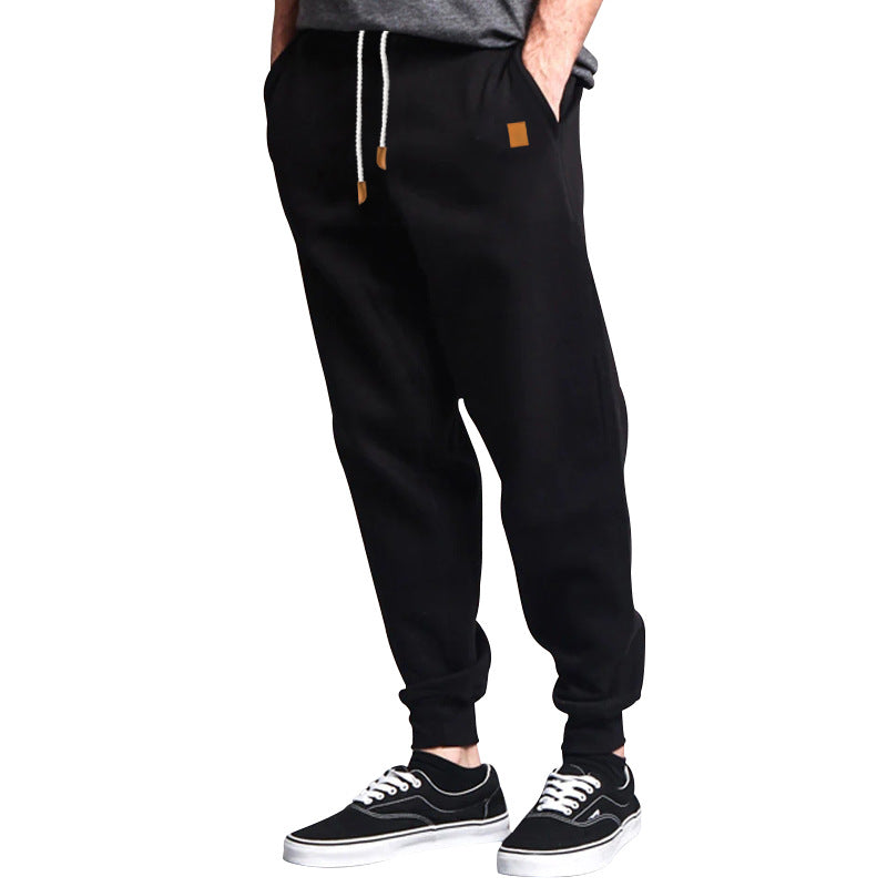 Herren nan Relax-Hose aus schwerem Sweat mit Kordelzug und geripptem Knöchelabschluss Drune