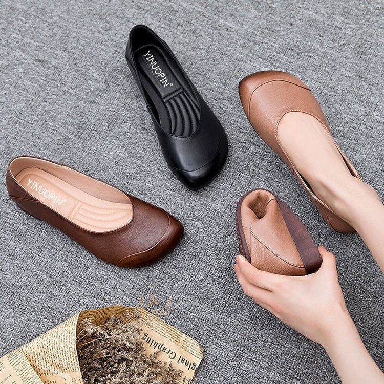 Damen klassische Ballerinas mit ergonomischem Fußbett und rutschfester Sohle Drune