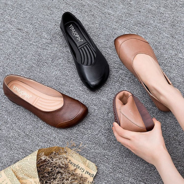 Damen klassische Ballerinas mit ergonomischem Fußbett und rutschfester Sohle Drune
