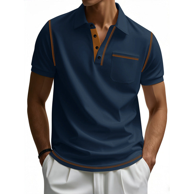Herren Polo-Shirt mit kontrastierendem Kragen und modischem Schnitt Drune