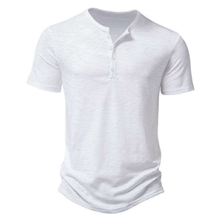 Herren Relaxed Fit Kurzarm Henley-Shirt Drune
