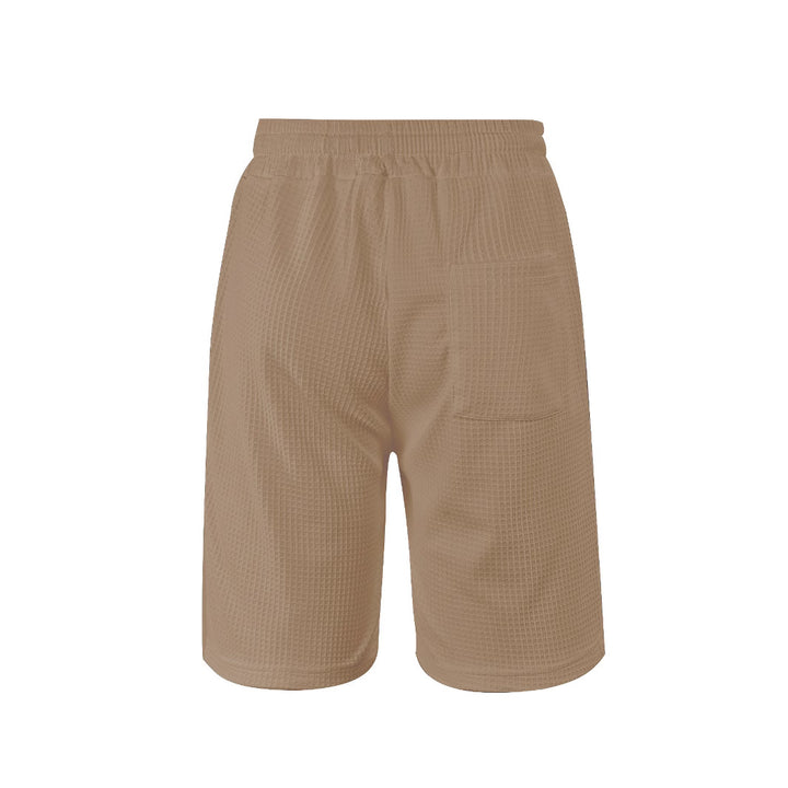 Herren nan atmungsaktive Waffel-Pyjama-Shorts mit elastischem Komfortbund, Tunnelzug und seitlichen Eingrifftaschen Drune