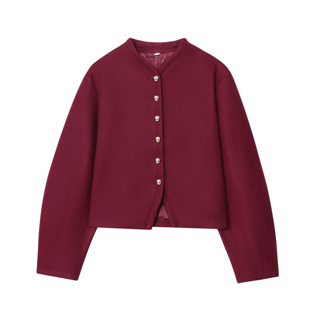 Damen modische Kurzjacke mit eleganter Knopfleiste Drune