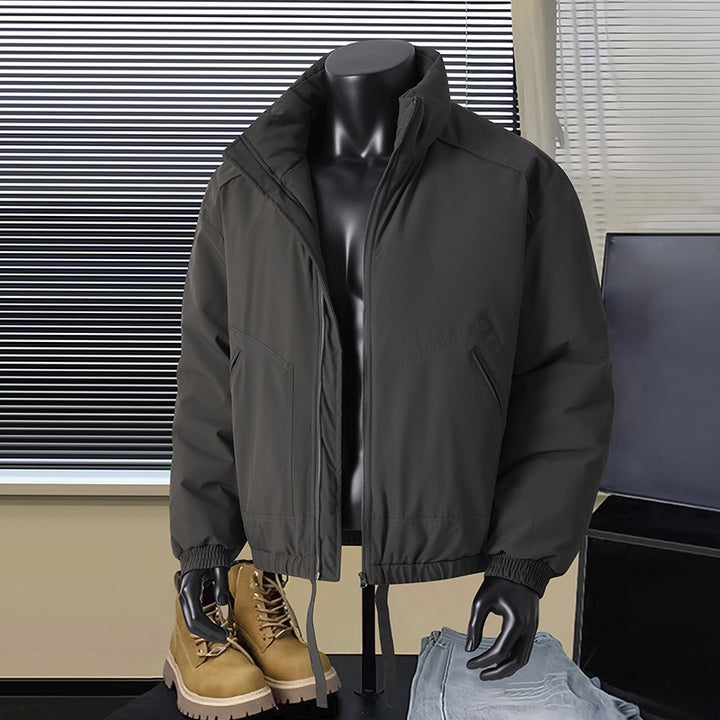 Herren Thermo‑isolierte Kurzblouson‑Jacke mit Stehkragen und Tunnelzugbund Drune