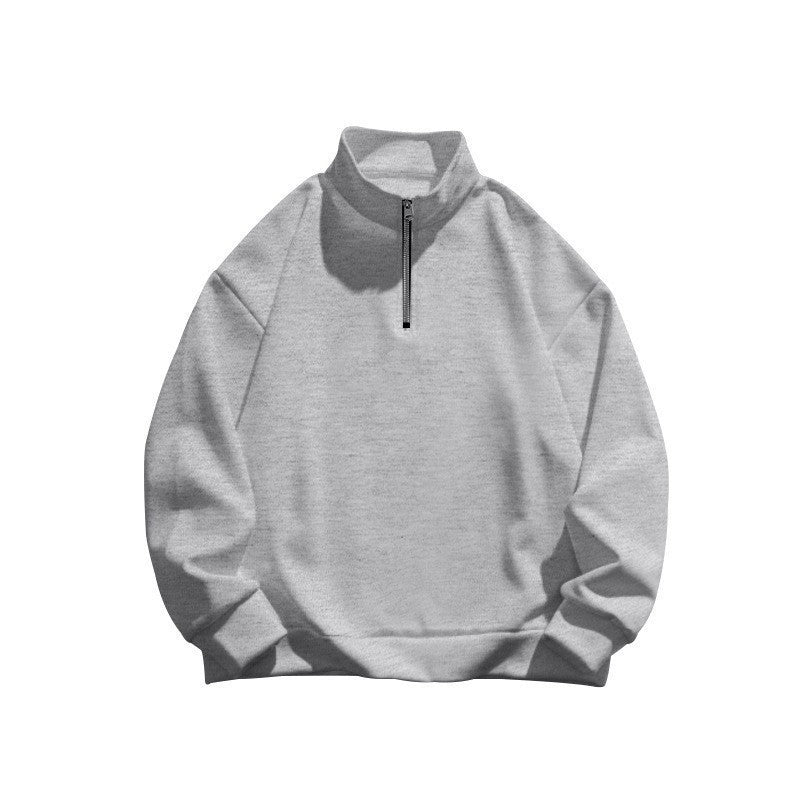 Unisex Relax-Halbzip-Sweatshirt mit hohem Stehkragen, Raglanärmeln und leicht angerauter Innenseite Drune