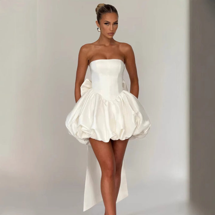 Damen Ballkleid mit voluminösem Rock und schulterfreiem Design Drune