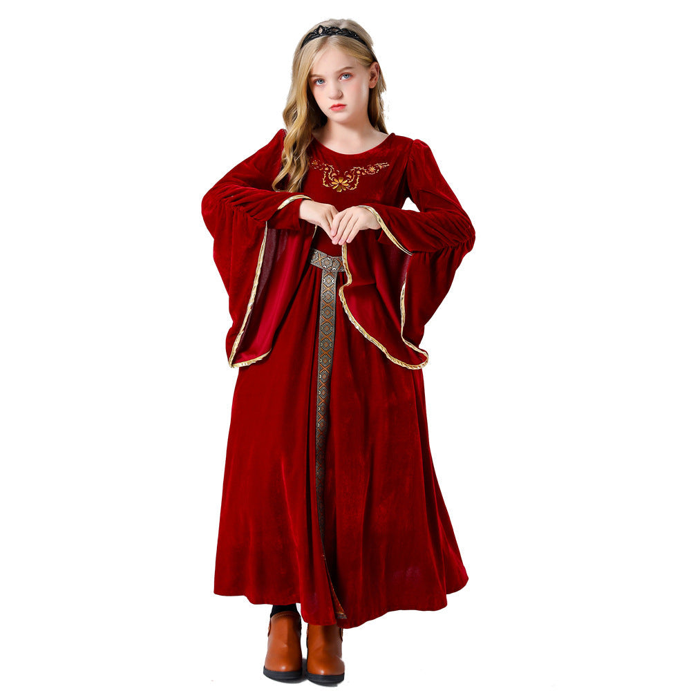 Mädchen Märchen Samtkleid mit eleganten Details Drune