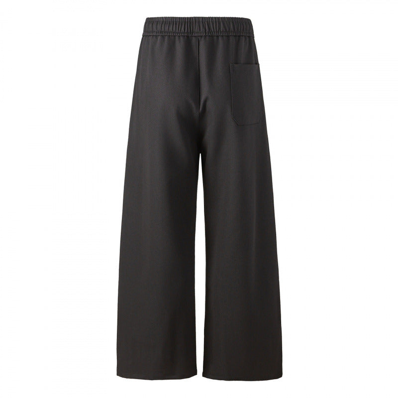 Damen Elegante Culotte-Hose mit weitem Bein, Bügelfalte und elastischem Komfortbund Drune