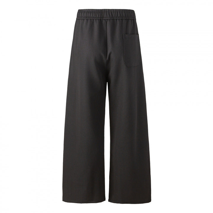 Damen Elegante Culotte-Hose mit weitem Bein, Bügelfalte und elastischem Komfortbund Drune
