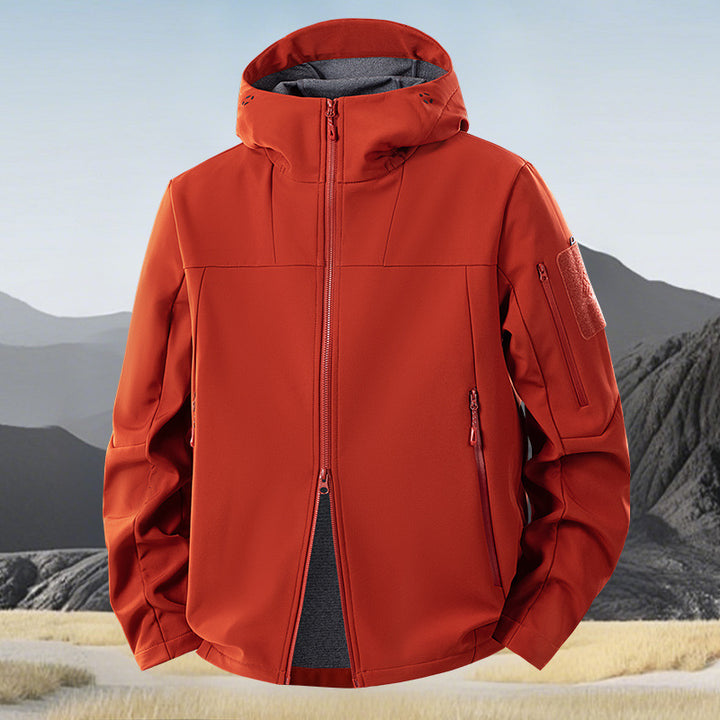 Herren wind- und wasserabweisende Softshelljacke mit Kapuze und taktischen Taschen Drune