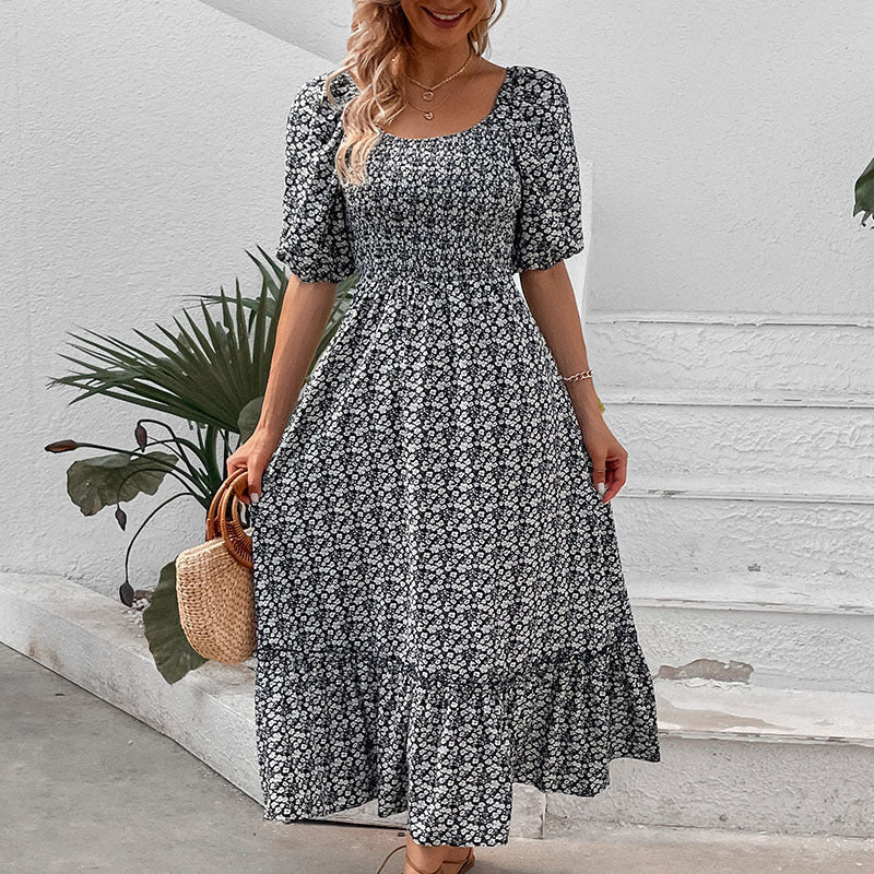 Damen Maxikleid mit skulpturalem Rückenausschnitt und voluminösen Ärmeln Drune