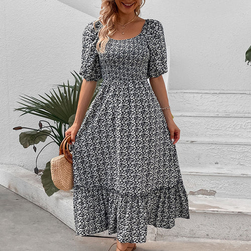Damen Maxikleid mit skulpturalem Rückenausschnitt und voluminösen Ärmeln Drune