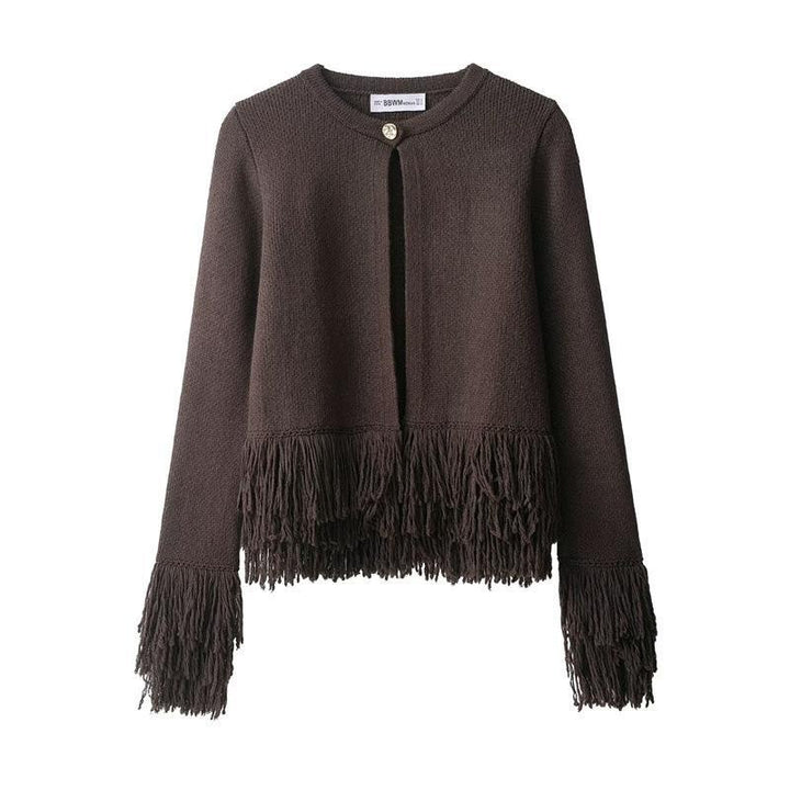 Damen Fransen Strickjacke mit exklusive Verarbeitung Drune