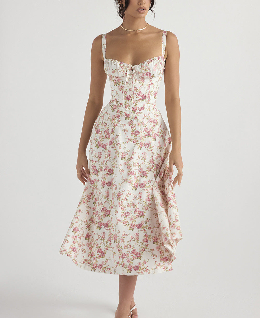 Damen Midikleid mit floralem Muster Drune