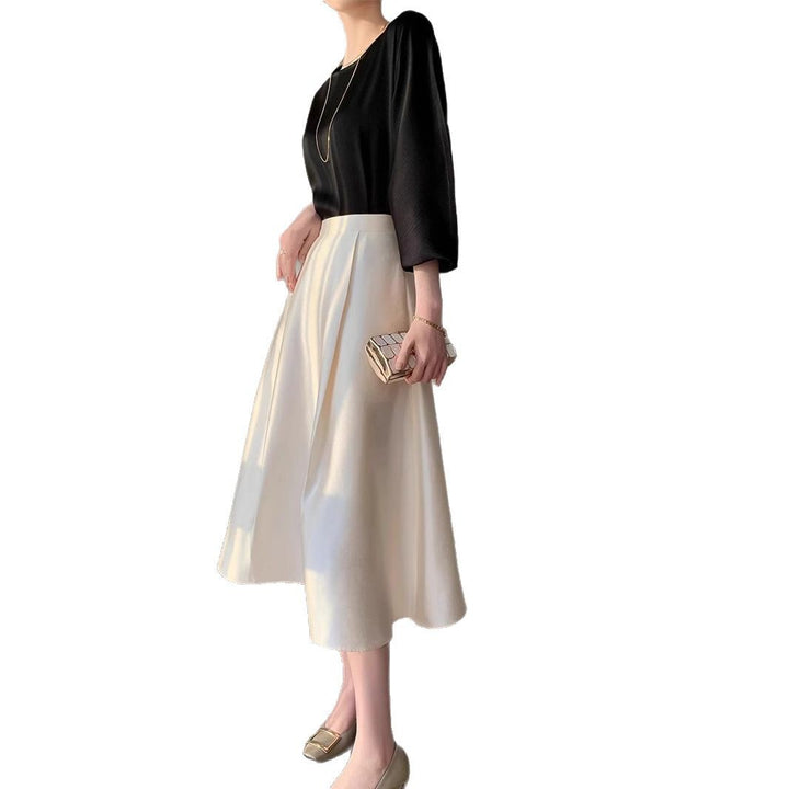 Damen Elegante und fließende Midikleid Drune