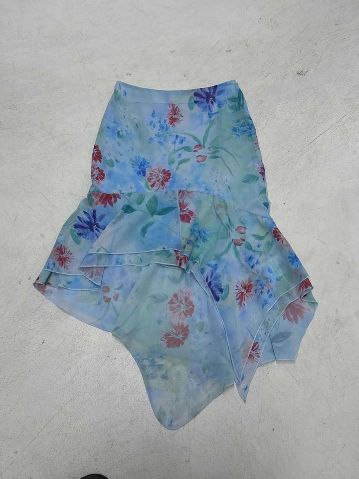 Damen Wickelrock mit floralem Design und voluminösem Rüschenabschluss Drune