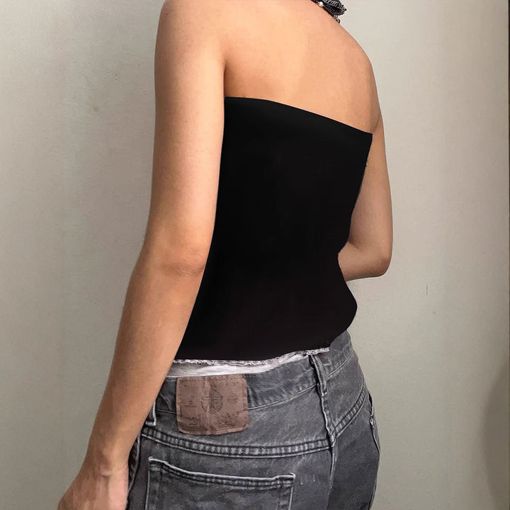 Damen Haltertop mit romantischem Spitzendetail und elegantem Polka-Dot-Muster Drune