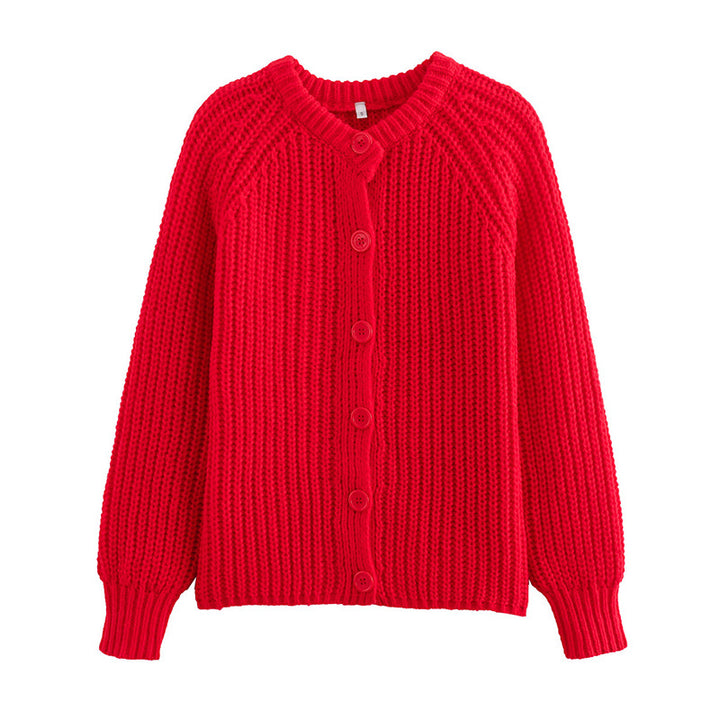 Damen Strickjacke mit klassischer Knopfleiste und Raglanärmeln Drune