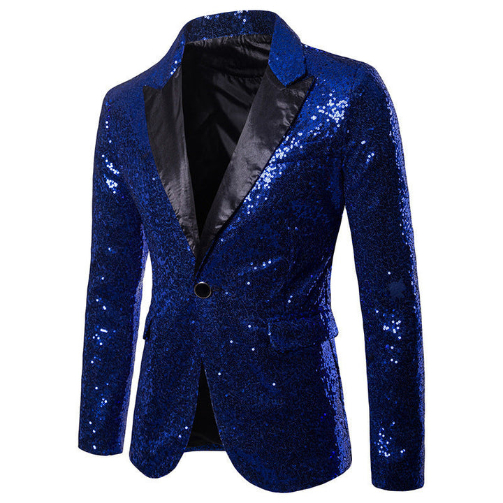 Herren Pailletten Formal Blazer Drune