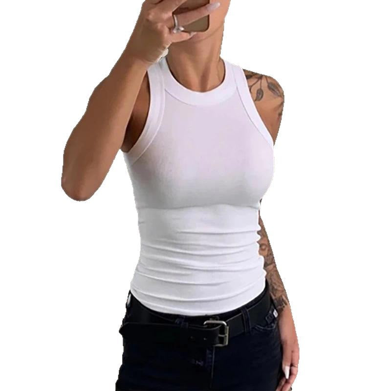 Damen ärmelloses Basic Top mit figurbetonendem Schnitt Drune